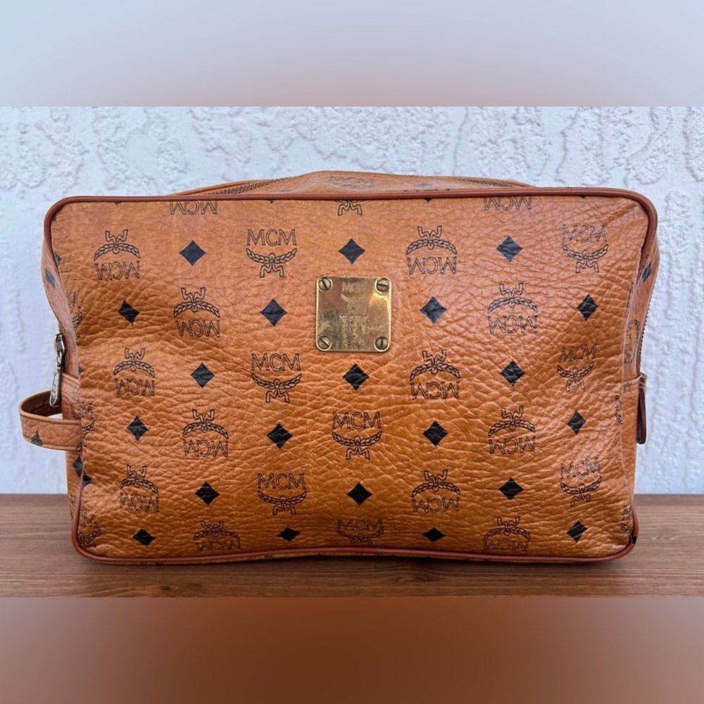 MCM Monogram Visetos Boston Bag
